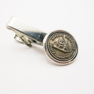 Vintage silver tone Tie Clip Bar Souvenir Mystic Seaport Connecticut
